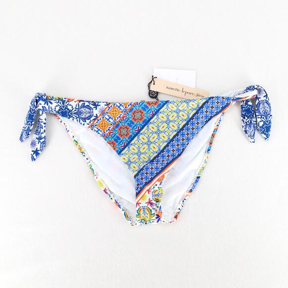 Nanette Lepore Patchwork Enchantress Swimsuit Set Bikini Top/Bottom Size US 12 - Picture 5 of 7